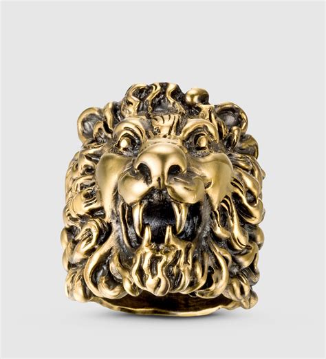 gucci lion pinky ring|used Gucci lion ring.